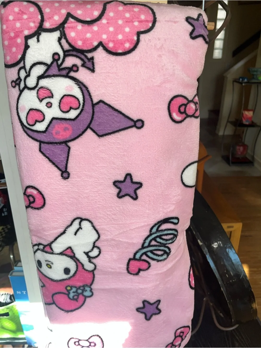 Hello Kitty + My Melody + Kuromi + Cinnamoroll Pink Throw Blanket NEW
